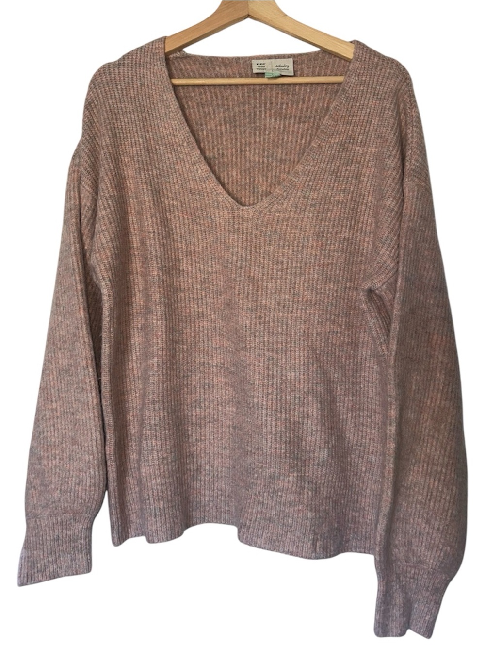 Anthropologie Saturday Sunday Women's V-neck Knit Heathered Sweater Size Medium